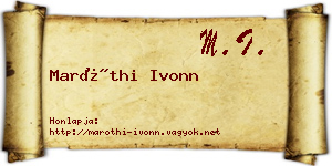 Maróthi Ivonn névjegykártya
